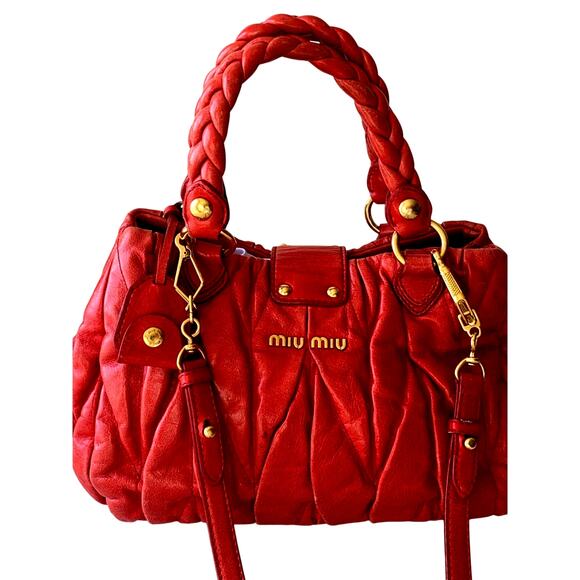 Miu Miu Red Leather Handbag – Made in Italy - Picture 1 of 14